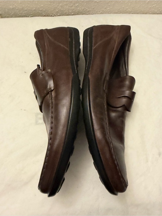 Tod\'s Dark Brown Leather Penny Loafers, pre-owned, gently owned. main image 9